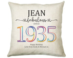 90th Birthday Gift for Women - Personalised 1935 Birthday Cushion Age 90 Gift for Her - Ladies Floral Age Design Mum Nan Gran Ninety BNN90C