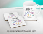 50th Birthday Gift for Women - Personalised 1975 Birthday Cushion Age 50 Gift for Her - Ladies Floral Design Mum Nan Sister Fifty BNN50C
