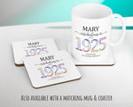 100th Birthday Gift for Women - Personalised 1925 Birthday Cushion Age 100 Gift for Her - Ladies Floral Design Mum Nan Gran Hundred BNN100C