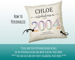 21st Birthday Gift for Women - Personalised 2004 Birthday Cushion Age 21 Gift for Her Lady Floral Design Daughter Sister Twenty One BNN21C