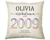 16th Birthday Gift for Women - Personalised 2009 Birthday Cushion Age 19 Gift for Her Ladies Floral Design Daughter Sister Sixteen BNN16C