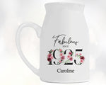 100th Birthday Gift for Women - Fabulous Since 1925 Small Personalised Flower Pot Vase 100 Gift for Her Ladies Floral Design Nan Gran BNC100