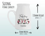 100th Birthday Gift for Women - Fabulous Since 1925 Small Personalised Flower Pot Vase 100 Gift for Her Ladies Floral Design Nan Gran BNC100