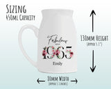 60th Birthday Gift for Women - Fabulous Since 1965 Small Personalised Flower Pot Vase 60 Gift for Her Ladies Floral Design Mum Nan BNC60