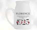 100th Birthday Gift for Women - Wonderful Since 1925 Small Personalised Flower Pot Vase 100 Gift for Her Ladies Floral Design Grandma BND100