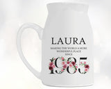 40th Birthday Gift for Women Wonderful since 1985 Small Personalised Flower Pot Vase 40 Gift for Her Ladies Floral Design Mum Daughter BND40