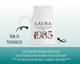 40th Birthday Gift for Women Wonderful since 1985 Small Personalised Flower Pot Vase 40 Gift for Her Ladies Floral Design Mum Daughter BND40