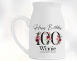 100th Birthday Gift for Women - Happy Birthday 100 Small Personalised Flower Pot Vase 1925 Gift for Her Ladies Floral Design Grandma BNA100