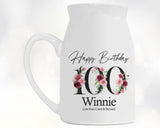 100th Birthday Gift for Women - Happy Birthday 100 Small Personalised Flower Pot Vase 1925 Gift for Her Ladies Floral Design Grandma BNA100
