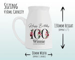 100th Birthday Gift for Women - Happy Birthday 100 Small Personalised Flower Pot Vase 1925 Gift for Her Ladies Floral Design Grandma BNA100