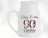 90th Birthday Gift for Women - Happy Birthday 90 Small Personalised Flower Pot Vase 1935 Gift for Her Ladies Floral Design Nan Gran BNA90