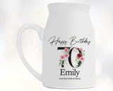 70th Birthday Gift for Women - Happy Birthday 70 Small Personalised Flower Pot Vase 1955 Gift for Her Ladies Floral Design Nan Gran BNA70