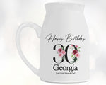 30th Birthday Gift for Her - Happy Birthday 30 Small Personalised Flower Pot Vase 1995 Gifts for Women Floral Design Daughter Sister BNA30