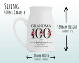 100th Birthday Gift for Women - 100 and Fabulous Small Personalised Flower Pot Vase 1925 Gift for Her Ladies Floral Design Grandma BNK100