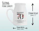 70th Birthday Gift for Women - 70 and Fabulous Small Personalised Flower Pot Vase 1955 Gift for Her Ladies Floral Design Nan Gran BNK70