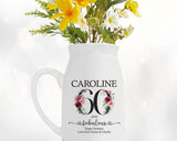 60th Birthday Gift for Women - 60 and Fabulous Small Personalised Flower Pot Vase 1965 Gift for Her Ladies Floral Design Mum Nan BNK60