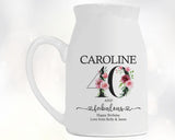 40th Birthday Gift for Women 40 and Fabulous Small Personalised Flower Pot Vase 1985 Gift for Her Ladies Floral Design Mum Daughter BNK40