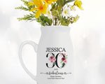 30th Birthday Gift for Her - 30 and Fabulous Small Personalised Flower Pot Vase 1995 Gifts for Women Floral Design Daughter Sister BNK30