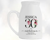 30th Birthday Gift for Her - 30 and Fabulous Small Personalised Flower Pot Vase 1995 Gifts for Women Floral Design Daughter Sister BNK30