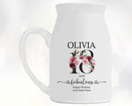 18th Birthday Gift for Her - 18 and Fabulous8 Small Personalised Flower Pot Vase 2007 Gift for Women Floral Design Daughter Sister BNK18