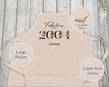 21st Birthday Gift for Her - Personalised Apron Happy Birthday Age 21 Gift for Women - Ladies Floral Design Daughter Niece Eighteen BNC21AP