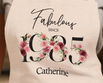 40th Birthday Gift for Her - Personalised Apron Happy Birthday 1985 40 Gift for Women - Ladies Floral Design Daughter Niece Forty BNC40AP