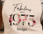 50th Birthday Gift for Women - Personalised Apron Happy Birthday Age 30 Gift for Her - Ladies Floral Design Daughter Niece Fifty BNC50AP