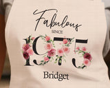 50th Birthday Gift for Women - Personalised Apron Happy Birthday Age 30 Gift for Her - Ladies Floral Design Daughter Niece Fifty BNC50AP