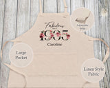 90th Birthday Gift for Women - Personalised Apron Happy Birthday 1935 90 Gift for Her - Ladies Floral Design Mum Nan Nanny Ninety BNC90AP