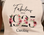 100th Birthday Gift for Women - Personalised Apron Happy Birthday 1925 100 Gift for Her - Ladies Floral Design Mum Nan Nanny Hundred BNC100