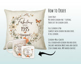 90th Birthday Gift for Women - Personalised 1935 Birthday Cushion Age 90 Gift for Her - Ladies Floral Age Design Mum Nan Gran Ninety BNL90C
