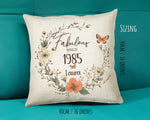 40th Birthday Gift for Women - Personalised 1985 Birthday Cushion Age 40 Gift for Her Ladies Floral Design Mum Daughter Sister Forty BNL40C