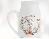 70th Birthday Gift for Women - Fabulous Since 1955 Small Personalised Flower Pot Vase 70 Gift for Her Ladies Floral Design Nan Gran BNL70