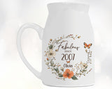 18th Birthday Gift for Her - Fabulous Since 2007 Small Personalised Flower Pot Vase 18 Gift for Women Floral Design Daughter Sister BNL18