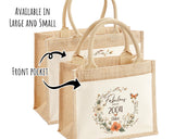 21st Birthday Gift For Women Personalised Jute Bag - Gift For Her Floral Tote Bag - Twenty One 21 Fabulous Since 2004 Shopping Bag BNL21T