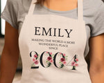 21st Birthday Gift for Her - Personalised Apron Since 2004 21 Gift for Women - Ladies Floral Design Daughter Niece Twenty One BNC21AP