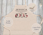 30th Birthday Gift for Women - Personalised Apron Wonderful Sincey 1995 30 Gift for Her - Ladies Floral Design Daughter Niece Thirty BNC30AP