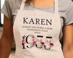 70th Birthday Gift for Women - Personalised Apron Wonderful Since 1955 70 Gift for Her - Ladies Floral Design Mum Nanny Nan Seventy BNC70AP