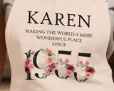 70th Birthday Gift for Women - Personalised Apron Wonderful Since 1955 70 Gift for Her - Ladies Floral Design Mum Nanny Nan Seventy BNC70AP