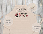70th Birthday Gift for Women - Personalised Apron Wonderful Since 1955 70 Gift for Her - Ladies Floral Design Mum Nanny Nan Seventy BNC70AP
