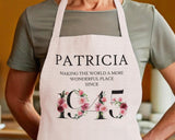 80th Birthday Gift for Women - Personalised Apron Wonderful Since 1945 80 Gift for Her - Ladies Floral Design Mum Nanny Nan Eighty BNC80AP