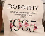 90th Birthday Gift for Women - Personalised Apron Wonderful Since 1935 90 Gift for Her - Ladies Floral Design Mum Nanny Nan Ninety BNC90AP