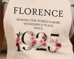100th Birthday Gift for Women - Personalised Apron Wonderful Since 1925 100 Gift for Her - Ladies Floral Design Mum Nanny Nan Hundred BNC100