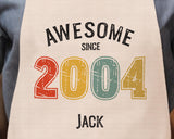 Personalised Apron for Mens 21st Birthday Gift for Him - Awesome Since 2004 21 Man Gift Retro Year Design Son Brother Dad Twenty One BNG21