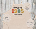 Personalised Apron for Mens 40th Birthday Gift for Him - Awesome Since 1985 40 Man Gift - Retro Year Design Son Brother Dad Forty BNG40
