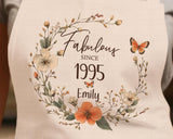 30th Birthday Gift for Women - Personalised Apron Fabulous Since 1995 Gift for Her - Ladies Floral Butterfly Design Mum Nan Thirty BNL30