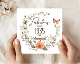 90th Birthday Card for Her - Fabulous Since 1935 Personalised With Name Age 90 Greetings Card for Women Ladies Daughter Mum Nan Wife BNL90