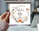 100th Birthday Card for Her - Fabulous Since 1925 Personalised With Name Age 100 Greetings Card for Women Ladies Grandma Mum Nan Wife BNL100