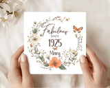 100th Birthday Card for Her - Fabulous Since 1925 Personalised With Name Age 100 Greetings Card for Women Ladies Grandma Mum Nan Wife BNL100