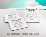 80th Birthday Gift for Women - Personalised 1945 Birthday Cushion Age 80 Gift for Her - Ladies Floral Age Design Mum Nan Gran Eighty BNN80C